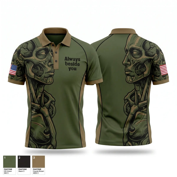 Short Sleeve Performance Polo, Always beside you, EMS/EMT, Teamtime, Team time, sublimation, custom sports apparel, team uniforms, spirit wear, spiritwear, sports uniforms, custom shirts, team store, custom team store, fundraiser sports, apparel fundraiser