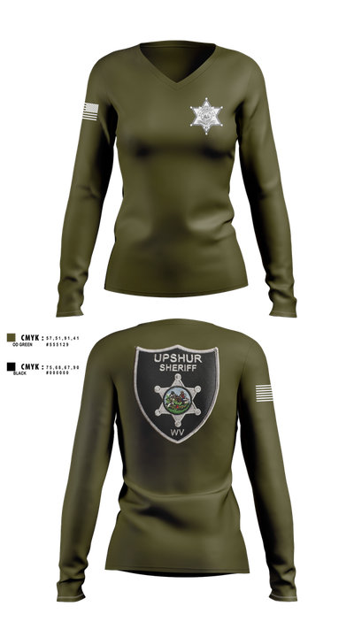 Upshur County Sheriff’s Office 76177638 Women's Long Sleeve V-neck Shirt - 2