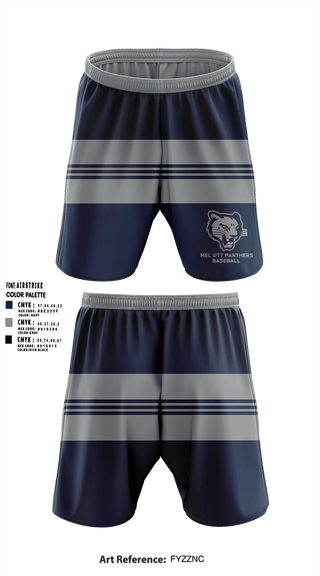 Athletic Shorts With Pockets, Mel Ott Panthers, Baseball, Teamtime, Team time, sublimation, custom sports apparel, team uniforms, spirit wear, spiritwear, sports uniforms, custom shirts, team store, custom team store, fundraiser sports, apparel fundraiser