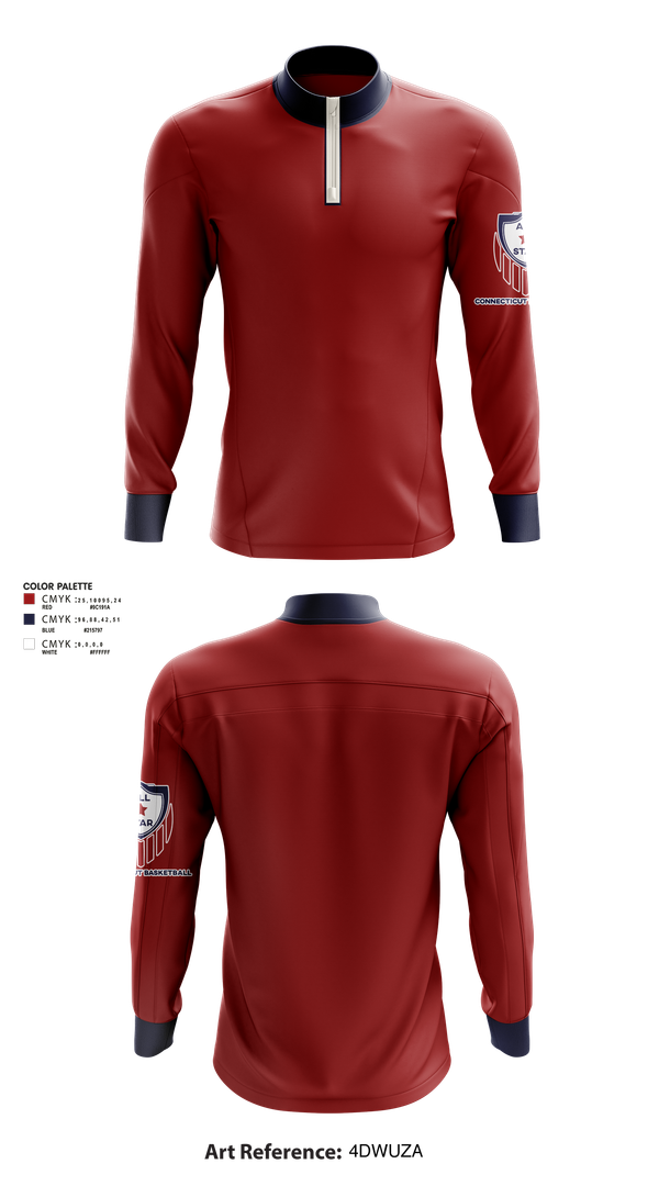 Quarter Zip Jacket, Connecticut Basketball Conference, Men's Basketball, Teamtime, Team time, sublimation, custom sports apparel, team uniforms, spirit wear, spiritwear, sports uniforms, custom shirts, team store, custom team store, fundraiser sports, apparel fundraiser