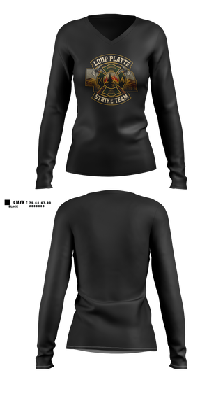 Womens Long Sleeve Vneck Shirt, Litchfield Volunteer Fire Department, Fire Department, Teamtime, Team time, sublimation, custom sports apparel, team uniforms, spirit wear, spiritwear, sports uniforms, custom shirts, team store, custom team store, fundraiser sports, apparel fundraiser