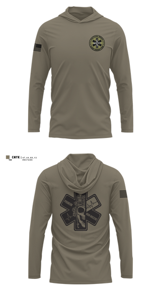 Long Sleeve Performance Shirt with hood, Jim Wells County sheriff, EMS/EMT, Teamtime, Team time, sublimation, custom sports apparel, team uniforms, spirit wear, spiritwear, sports uniforms, custom shirts, team store, custom team store, fundraiser sports, apparel fundraiser