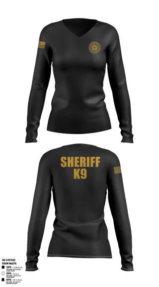 Womens Long Sleeve Vneck Shirt, Webster County Sheriff's Office, Police, Teamtime, Team time, sublimation, custom sports apparel, team uniforms, spirit wear, spiritwear, sports uniforms, custom shirts, team store, custom team store, fundraiser sports, apparel fundraiser