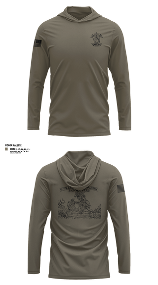 Long Sleeve Hooded Sun Shirt, Bco 1-167IN, Army, Teamtime, Team time, sublimation, custom sports apparel, team uniforms, spirit wear, spiritwear, sports uniforms, custom shirts, team store, custom team store, fundraiser sports, apparel fundraiser