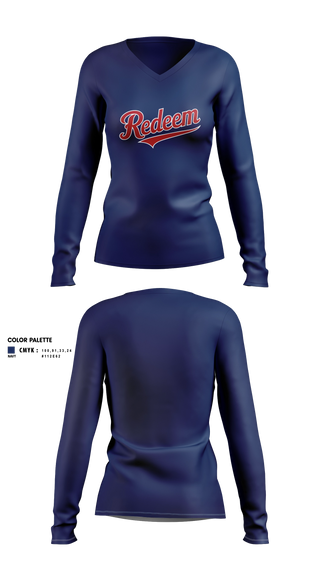 Womens Long Sleeve Vneck Shirt, Redeem, Softball, Teamtime, Team time, sublimation, custom sports apparel, team uniforms, spirit wear, spiritwear, sports uniforms, custom shirts, team store, custom team store, fundraiser sports, apparel fundraiser