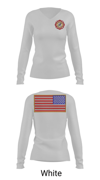 Womens Long Sleeve Vneck Shirt, Wellington Fire District, Fire Department, Teamtime, Team time, sublimation, custom sports apparel, team uniforms, spirit wear, spiritwear, sports uniforms, custom shirts, team store, custom team store, fundraiser sports, apparel fundraiser