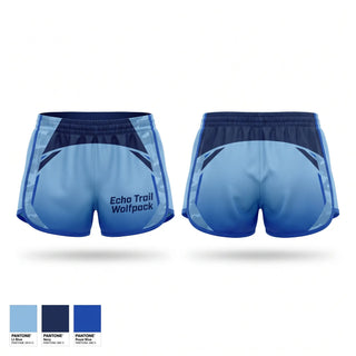 Womens Shorts, Echo Trail Wolfpack, Men's Basketball, Teamtime, Team time, sublimation, custom sports apparel, team uniforms, spirit wear, spiritwear, sports uniforms, custom shirts, team store, custom team store, fundraiser sports, apparel fundraiser