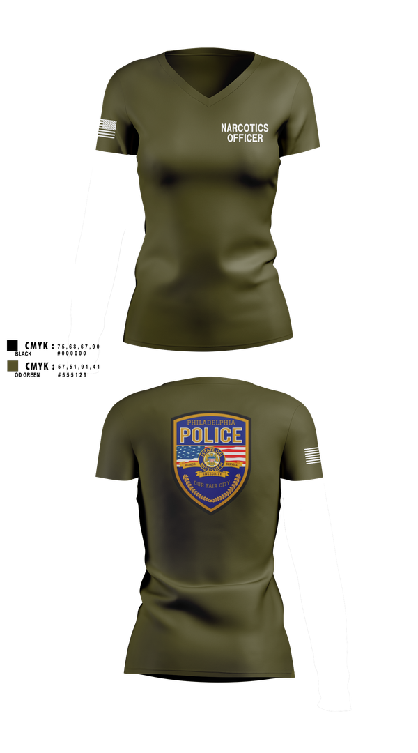 Womens Short Sleeve Vneck Shirt, Philadelphia police narcotics, Police, Teamtime, Team time, sublimation, custom sports apparel, team uniforms, spirit wear, spiritwear, sports uniforms, custom shirts, team store, custom team store, fundraiser sports, apparel fundraiser