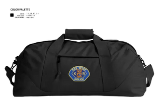 Duffle Bag, Key West Police K-9 Unit, Police, Teamtime, Team time, sublimation, custom sports apparel, team uniforms, spirit wear, spiritwear, sports uniforms, custom shirts, team store, custom team store, fundraiser sports, apparel fundraiser