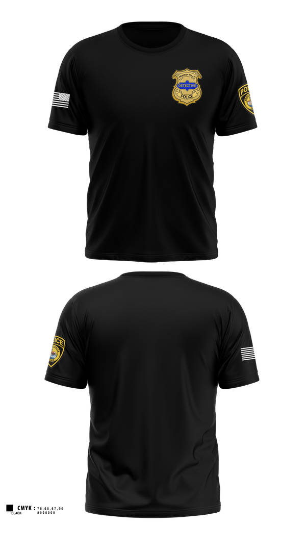 NEWTON FALLS POLICE DEPARTMENT 81850374 Old School Cotton Feel Shirt - 2