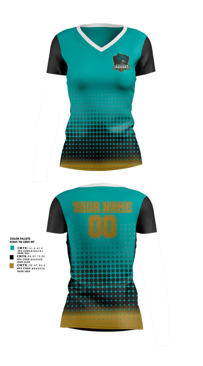 southeast Jaguars 26594681 Women's Short Sleeve V-neck Shirt - 5