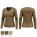 D Co 1-69 IN Women's Long Sleeve V-neck Shirt - 1