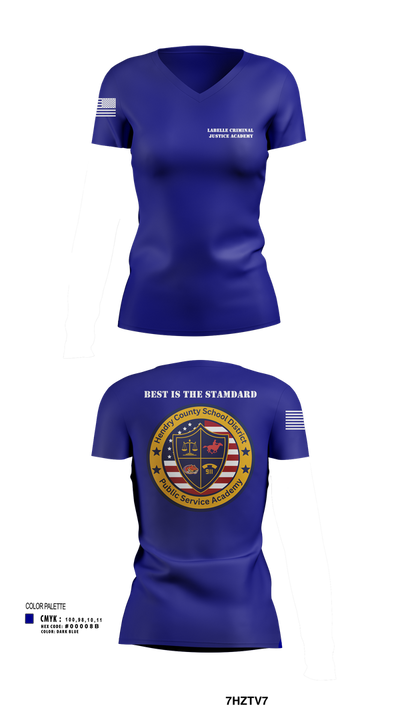LaBelle Criminal Justice Academy 31997557 Women's Short Sleeve V-neck Shirt - 102