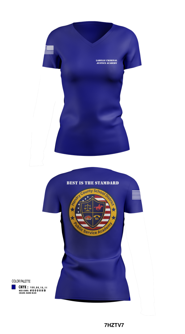 Womens Short Sleeve Vneck Shirt, LaBelle Criminal Justice Academy, Police, Teamtime, Team time, sublimation, custom sports apparel, team uniforms, spirit wear, spiritwear, sports uniforms, custom shirts, team store, custom team store, fundraiser sports, apparel fundraiser