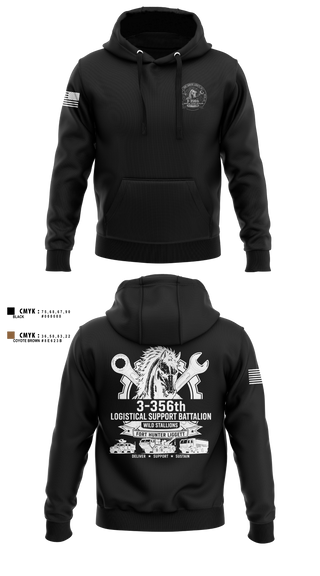 Hoodie, 3-356 LSB (Wild Stallions), Army, Teamtime, Team time, sublimation, custom sports apparel, team uniforms, spirit wear, spiritwear, sports uniforms, custom shirts, team store, custom team store, fundraiser sports, apparel fundraiser