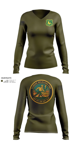 Womens Long Sleeve Vneck Shirt, Florida, , Teamtime, Team time, sublimation, custom sports apparel, team uniforms, spirit wear, spiritwear, sports uniforms, custom shirts, team store, custom team store, fundraiser sports, apparel fundraiser