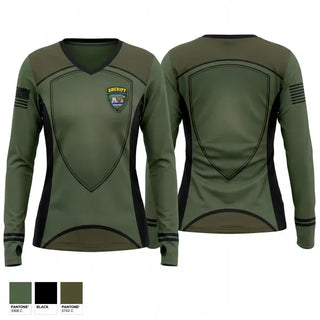 Womens Long Sleeve Vneck Shirt, Cleburne County Sheriff’s Office, Police, Teamtime, Team time, sublimation, custom sports apparel, team uniforms, spirit wear, spiritwear, sports uniforms, custom shirts, team store, custom team store, fundraiser sports, apparel fundraiser
