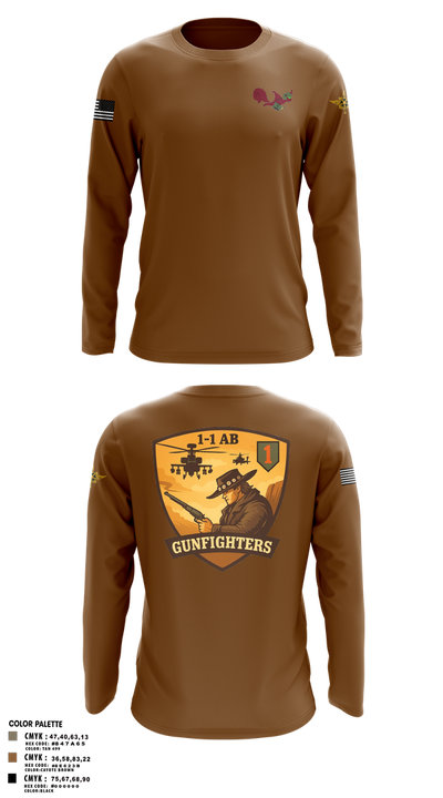 1-1 Attack Battalion, HHC, S2 65636649 Long Sleeve Performance Shirt 101