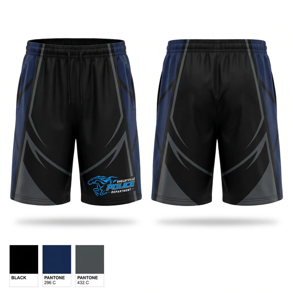 Athletic Shorts With Pockets, Shelbyville Police Department (KY), Police, Teamtime, Team time, sublimation, custom sports apparel, team uniforms, spirit wear, spiritwear, sports uniforms, custom shirts, team store, custom team store, fundraiser sports, apparel fundraiser