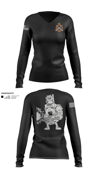 Womens Long Sleeve Vneck Shirt, 2nd Platoon, National Guard, Teamtime, Team time, sublimation, custom sports apparel, team uniforms, spirit wear, spiritwear, sports uniforms, custom shirts, team store, custom team store, fundraiser sports, apparel fundraiser