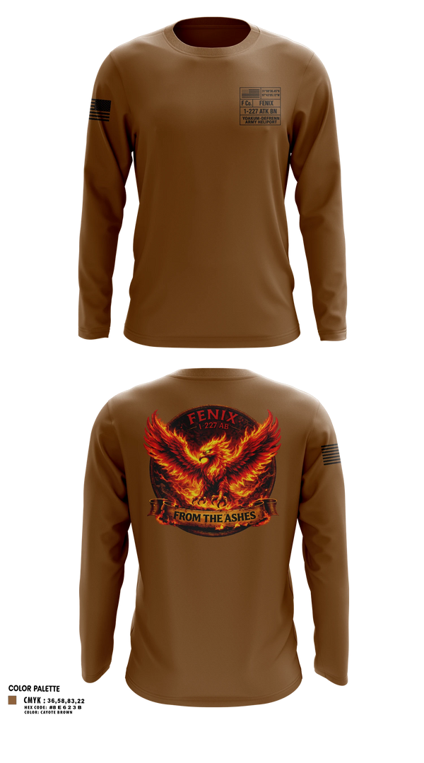 Long Sleeve Performance Shirt, Fenix, 1-227 AB, 1 ACB, 1 CD, Army, Teamtime, Team time, sublimation, custom sports apparel, team uniforms, spirit wear, spiritwear, sports uniforms, custom shirts, team store, custom team store, fundraiser sports, apparel fundraiser