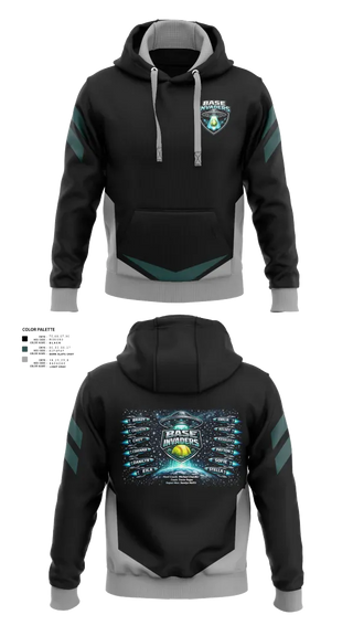 Hoodie, Base Invaders, Softball, Teamtime, Team time, sublimation, custom sports apparel, team uniforms, spirit wear, spiritwear, sports uniforms, custom shirts, team store, custom team store, fundraiser sports, apparel fundraiser