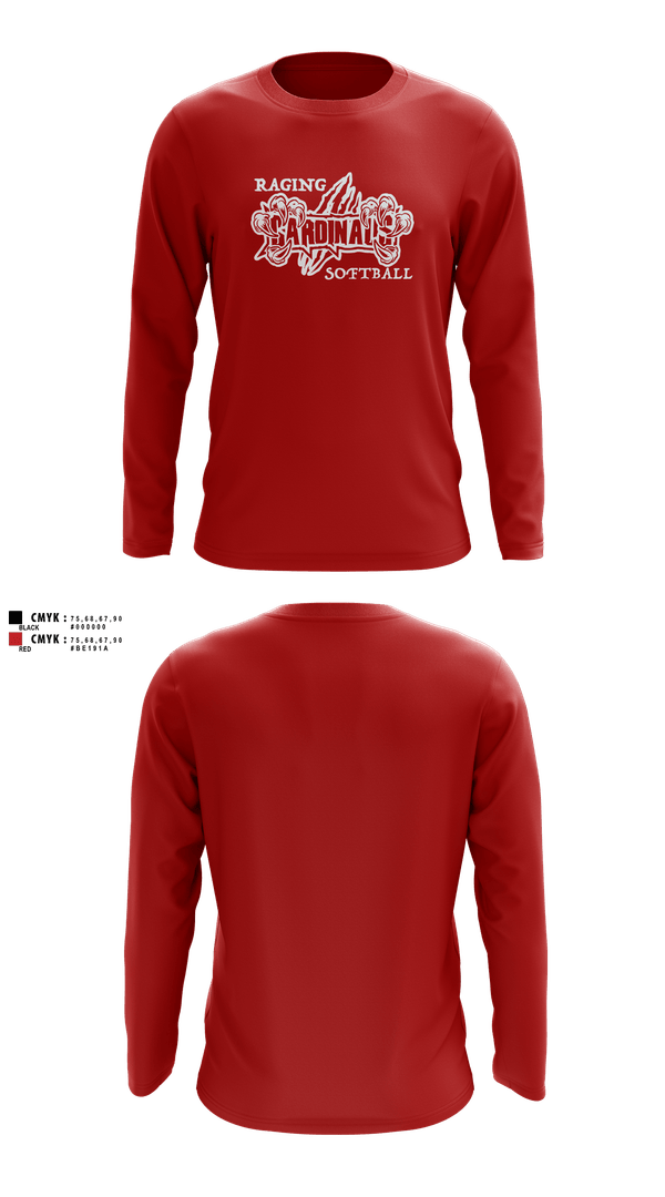 Long Sleeve Performance Shirt, Raging Cardinals, Softball, Teamtime, Team time, sublimation, custom sports apparel, team uniforms, spirit wear, spiritwear, sports uniforms, custom shirts, team store, custom team store, fundraiser sports, apparel fundraiser