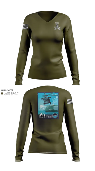 Womens Long Sleeve Vneck Shirt, HSC 25, Navy, Teamtime, Team time, sublimation, custom sports apparel, team uniforms, spirit wear, spiritwear, sports uniforms, custom shirts, team store, custom team store, fundraiser sports, apparel fundraiser