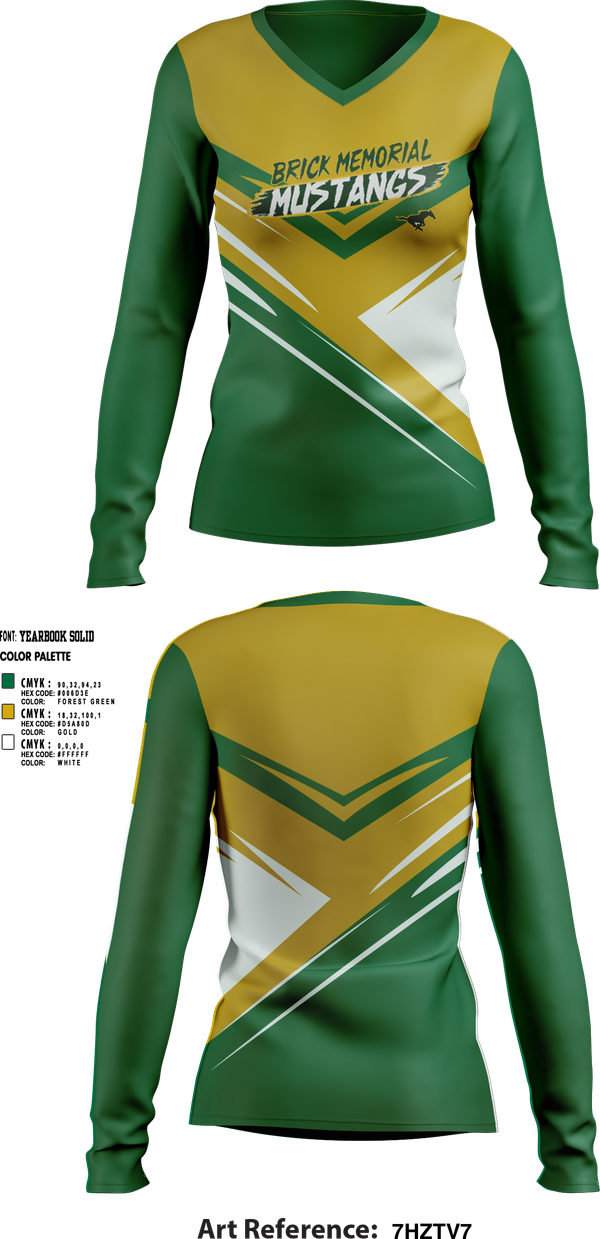 Womens Long Sleeve Vneck Shirt, Brick Memorial Field Hockey, Field Hockey, Teamtime, Team time, sublimation, custom sports apparel, team uniforms, spirit wear, spiritwear, sports uniforms, custom shirts, team store, custom team store, fundraiser sports, apparel fundraiser
