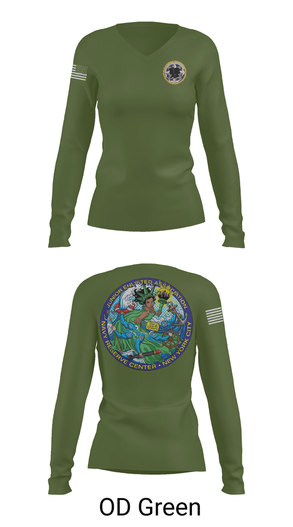 Womens Long Sleeve Vneck Shirt, NYC JEA, , Teamtime, Team time, sublimation, custom sports apparel, team uniforms, spirit wear, spiritwear, sports uniforms, custom shirts, team store, custom team store, fundraiser sports, apparel fundraiser