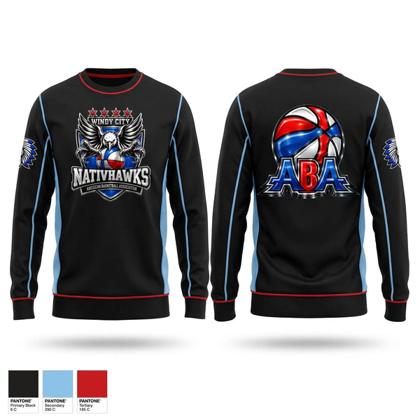 Crew Neck Sweatshirt, Windy City NativHawks, Men's Basketball, Teamtime, Team time, sublimation, custom sports apparel, team uniforms, spirit wear, spiritwear, sports uniforms, custom shirts, team store, custom team store, fundraiser sports, apparel fundraiser