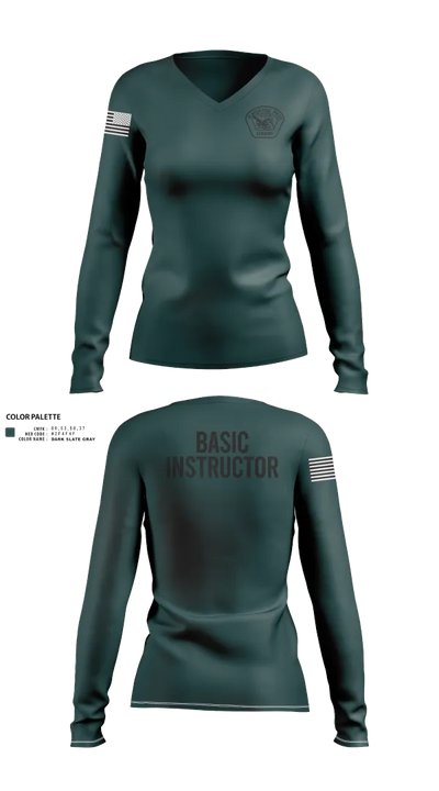 Academy-Basic Unit Women's Long Sleeve V-neck Shirt - 121