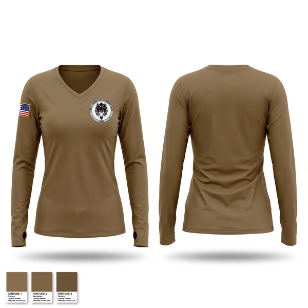 Womens Long Sleeve Vneck Shirt, MESRON 4, Navy, Teamtime, Team time, sublimation, custom sports apparel, team uniforms, spirit wear, spiritwear, sports uniforms, custom shirts, team store, custom team store, fundraiser sports, apparel fundraiser