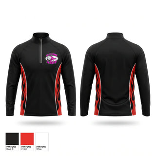 Quarter Zip Jacket, Kajun Heat, Women's Volleyball, Teamtime, Team time, sublimation, custom sports apparel, team uniforms, spirit wear, spiritwear, sports uniforms, custom shirts, team store, custom team store, fundraiser sports, apparel fundraiser