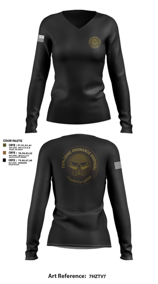 Womens Long Sleeve Vneck Shirt, EOD, , Teamtime, Team time, sublimation, custom sports apparel, team uniforms, spirit wear, spiritwear, sports uniforms, custom shirts, team store, custom team store, fundraiser sports, apparel fundraiser