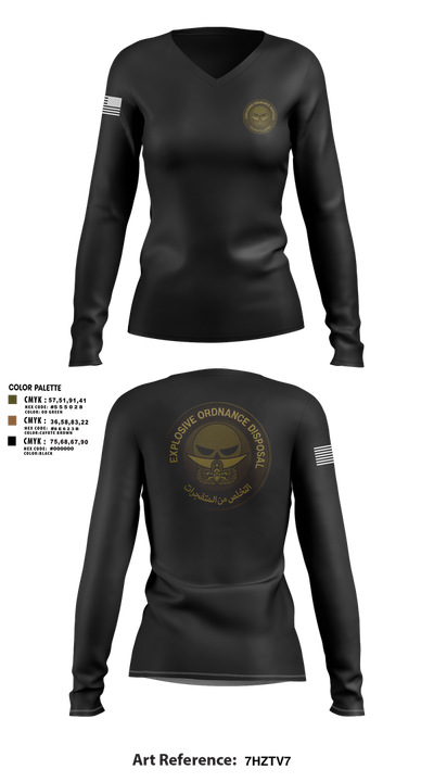 EOD 50883940 Women's Long Sleeve V-neck Shirt - 3