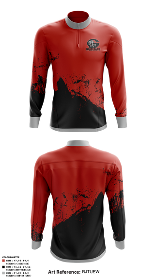 Quarter Zip Jacket, Glen Oaks High School Cross Country, Cross Country, Teamtime, Team time, sublimation, custom sports apparel, team uniforms, spirit wear, spiritwear, sports uniforms, custom shirts, team store, custom team store, fundraiser sports, apparel fundraiser