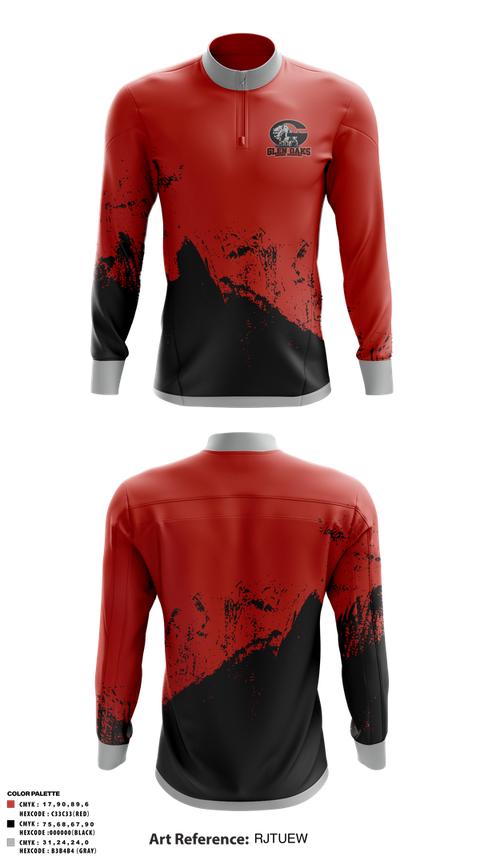 Quarter Zip Jacket, Glen Oaks High School Cross Country, Cross Country, Teamtime, Team time, sublimation, custom sports apparel, team uniforms, spirit wear, spiritwear, sports uniforms, custom shirts, team store, custom team store, fundraiser sports, apparel fundraiser