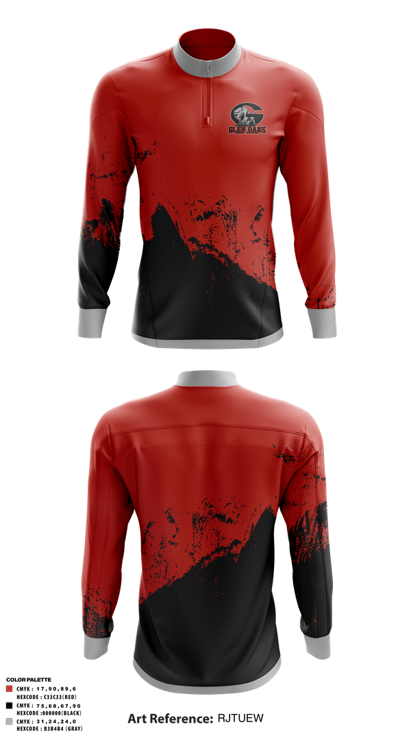Quarter Zip Jacket, Glen Oaks High School Cross Country, Cross Country, Teamtime, Team time, sublimation, custom sports apparel, team uniforms, spirit wear, spiritwear, sports uniforms, custom shirts, team store, custom team store, fundraiser sports, apparel fundraiser