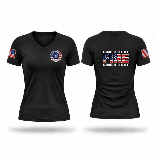 San Jose Fire & Rescue Women's Short Sleeve V-neck Shirt - 1