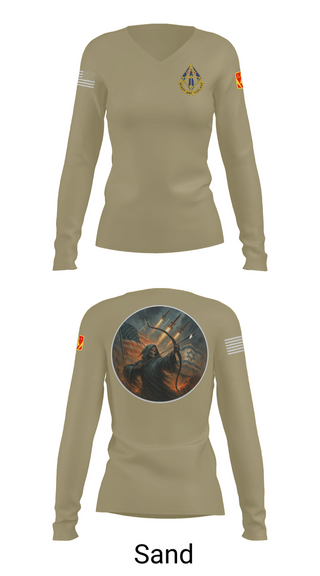 Womens Long Sleeve Vneck Shirt, HHB, 31st ADA BDE, , Teamtime, Team time, sublimation, custom sports apparel, team uniforms, spirit wear, spiritwear, sports uniforms, custom shirts, team store, custom team store, fundraiser sports, apparel fundraiser