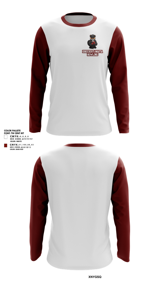 Long Sleeve Performance Shirt, Knockout Mafia, Bowling, Teamtime, Team time, sublimation, custom sports apparel, team uniforms, spirit wear, spiritwear, sports uniforms, custom shirts, team store, custom team store, fundraiser sports, apparel fundraiser