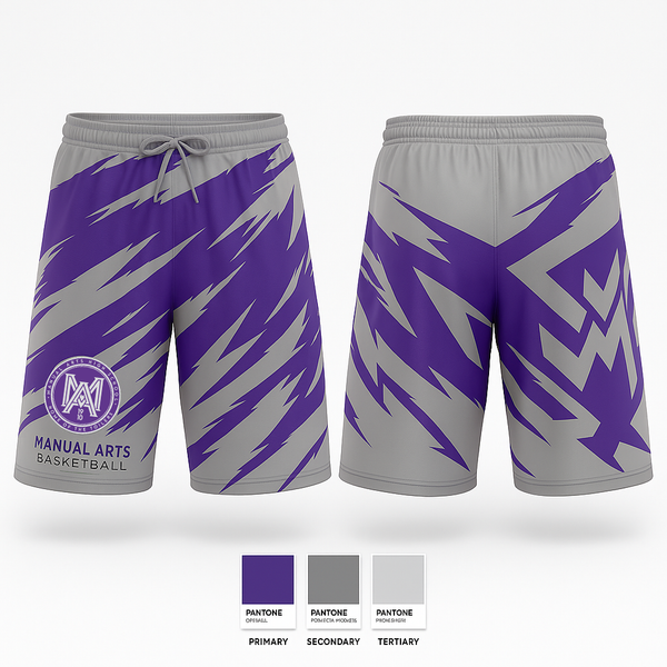 Athletic Shorts With Pockets, Manual Arts Basketball, Men's Basketball, Teamtime, Team time, sublimation, custom sports apparel, team uniforms, spirit wear, spiritwear, sports uniforms, custom shirts, team store, custom team store, fundraiser sports, apparel fundraiser