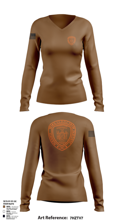 Green Haven CERT 13019233 Women's Long Sleeve V-neck Shirt - 117