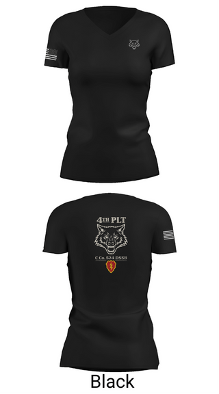 Womens Short Sleeve Vneck Shirt, C Co. 524 DSSB, Army, Teamtime, Team time, sublimation, custom sports apparel, team uniforms, spirit wear, spiritwear, sports uniforms, custom shirts, team store, custom team store, fundraiser sports, apparel fundraiser