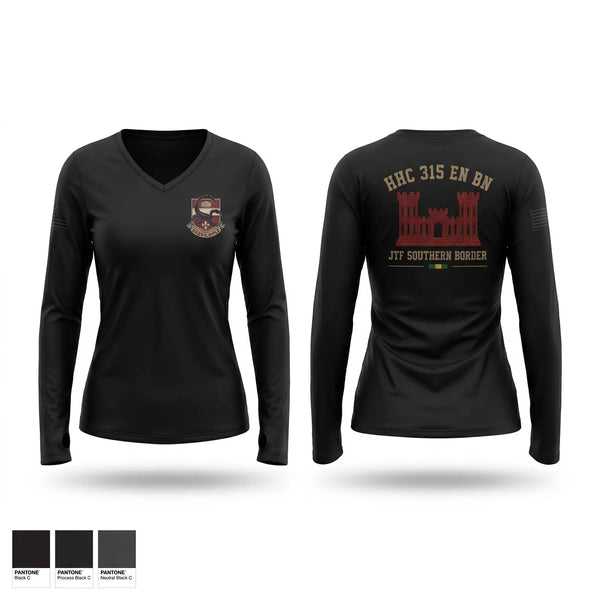 Womens Long Sleeve Vneck Shirt, 315, Army, Teamtime, Team time, sublimation, custom sports apparel, team uniforms, spirit wear, spiritwear, sports uniforms, custom shirts, team store, custom team store, fundraiser sports, apparel fundraiser
