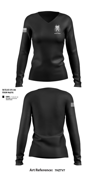 Road Dogs 3608044 Women's Long Sleeve V-neck Shirt - 100