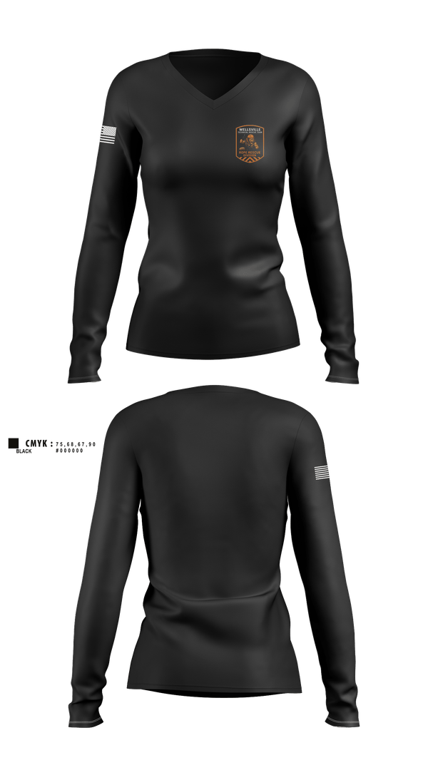 Womens Long Sleeve Vneck Shirt, Wellsville TRT, , Teamtime, Team time, sublimation, custom sports apparel, team uniforms, spirit wear, spiritwear, sports uniforms, custom shirts, team store, custom team store, fundraiser sports, apparel fundraiser
