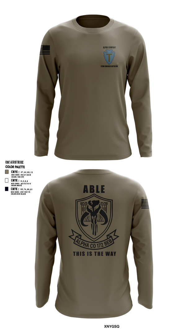 Long Sleeve Performance Shirt, A Co 172 BEB, National Guard, Teamtime, Team time, sublimation, custom sports apparel, team uniforms, spirit wear, spiritwear, sports uniforms, custom shirts, team store, custom team store, fundraiser sports, apparel fundraiser