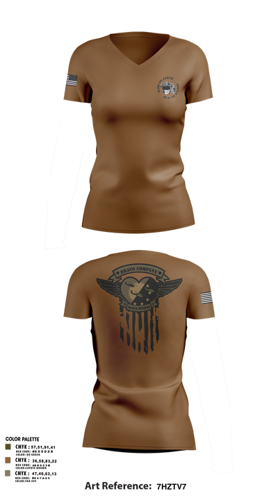 B/4-3 Assault Helicopter Battalion 71849339 Women's Short Sleeve V-neck Shirt - 2